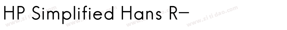 HP Simplified Hans R字体转换